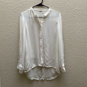 Elie Tahari White Silk Sheer Blouse XS